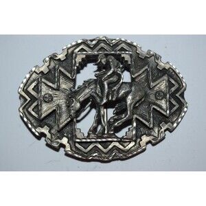 Vintage Reflective Cut See Through End of the Trail Indian Belt Buckle Western